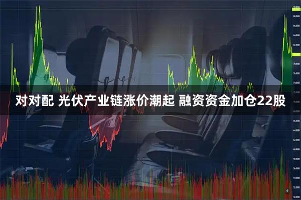 对对配 光伏产业链涨价潮起 融资资金加仓22股