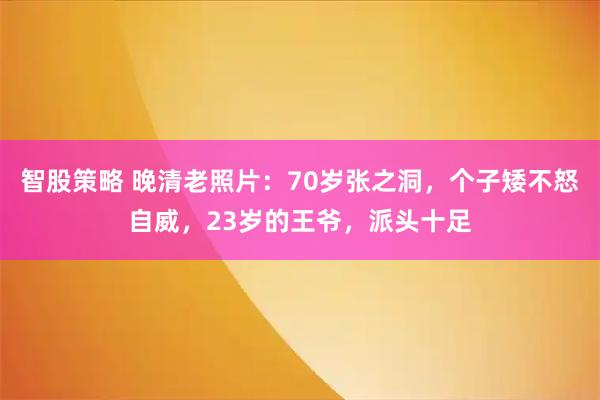 智股策略 晚清老照片：70岁张之洞，个子矮不怒自威，23岁的王爷，派头十足